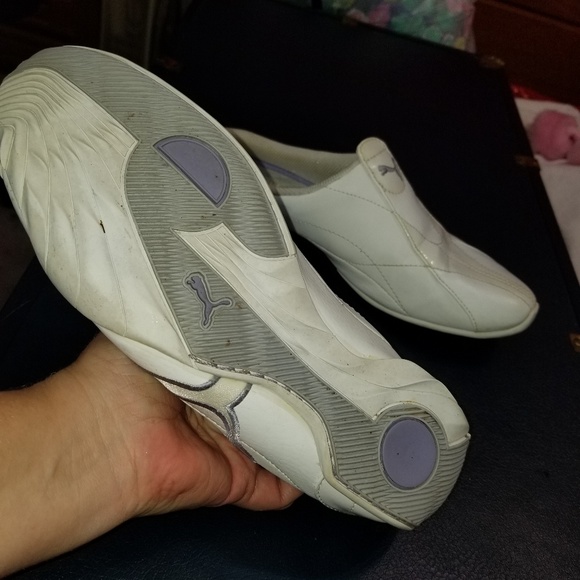 {Puma} white slip-on sneakers/clogs/mules, sz 8.5 - Picture 2 of 8